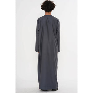 HM10 - Boy's Thobe Emirati Omani Zipped Jubba-TruClothing
