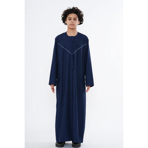 HM10 - Boy's Thobe Emirati Omani Zipped Jubba-TruClothing