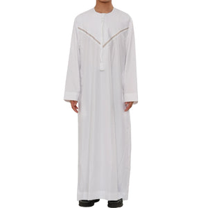 HM10 - Boy's Thobe Emirati Omani Zipped Jubba-TruClothing