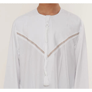 HM10 - Boy's Thobe Emirati Omani Zipped Jubba-TruClothing
