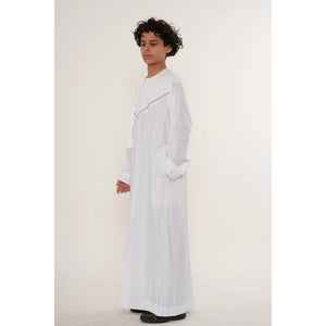 HM10 - Boy's Thobe Emirati Omani Zipped Jubba-TruClothing