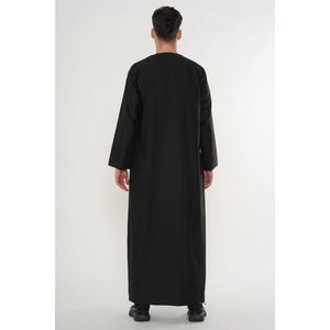 HM10 - Men's Emirati Omani Zipped Embroidery Thobe-TruClothing