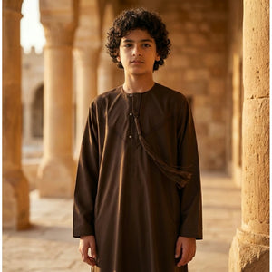 HM11 - Boy's Thobe Emirati Omani Bobble Button String Tassel-TruClothing