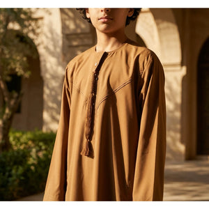 HM11 - Boy's Thobe Emirati Omani Bobble Button String Tassel-TruClothing