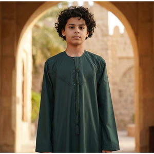 HM11 - Boy's Thobe Emirati Omani Bobble Button String Tassel-TruClothing