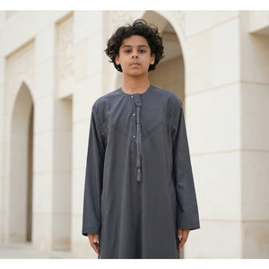 HM11 - Boy's Thobe Emirati Omani Bobble Button String Tassel-TruClothing