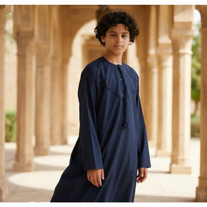 HM11 - Boy's Thobe Emirati Omani Bobble Button String Tassel-TruClothing