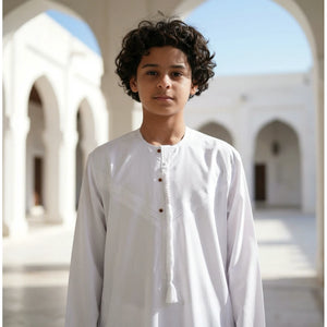 HM11 - Boy's Thobe Emirati Omani Bobble Button String Tassel-TruClothing