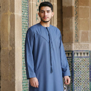 HM11 - Men's Emirati Omani Bobble Button Thobe-TruClothing