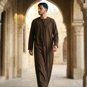 HM11 - Men's Emirati Omani Bobble Button Thobe-TruClothing
