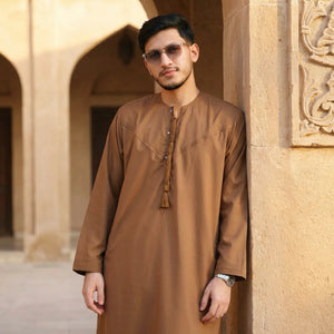 HM11 - Men's Emirati Omani Bobble Button Thobe-TruClothing