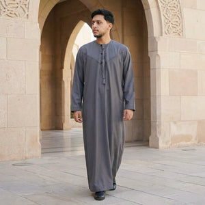 HM11 - Men's Emirati Omani Bobble Button Thobe-TruClothing
