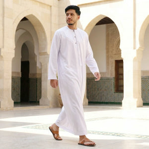 HM11 - Men's Emirati Omani Bobble Button Thobe-TruClothing
