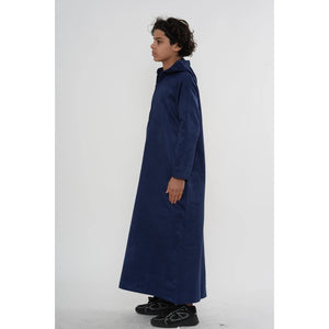 HM12 - Boy's Hooded Suede Emirati Omani Zipped Thobe-TruClothing