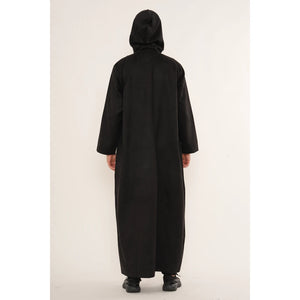 HM12 - Men's Hooded Suede Emirati Omani Zipped Thobe-TruClothing