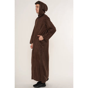 HM12 - Men's Hooded Suede Emirati Omani Zipped Thobe-TruClothing