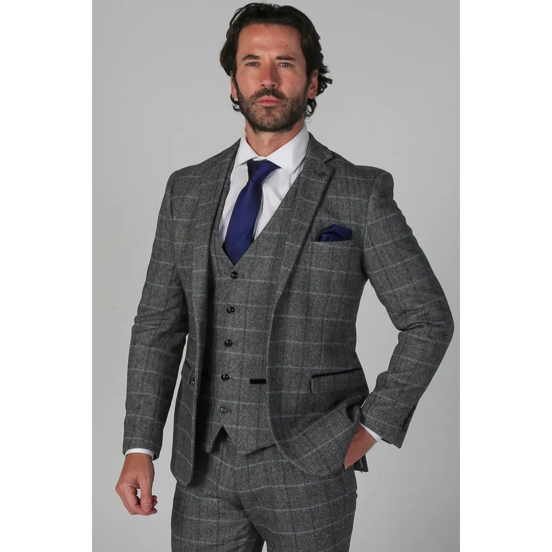 Harris - Men's Grey Tweed Blazer