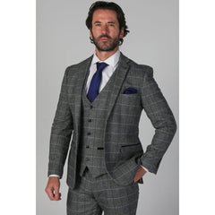 Harris - Blazer de tweed gris de hombres para hombres
