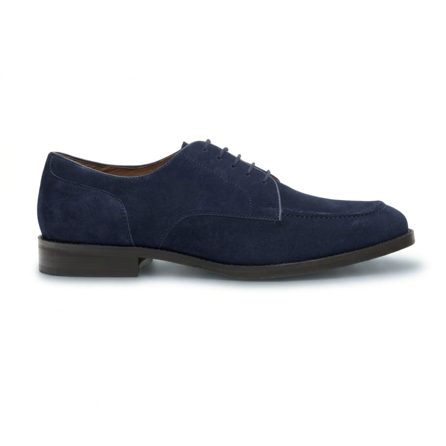 Brera - Men's Navy Suede Classic Lace-Up Derby Shoes