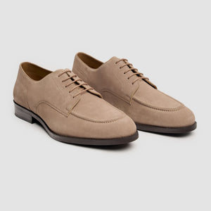 Brera - Men's Sand Suede Classic Lace-Up Derby Shoes