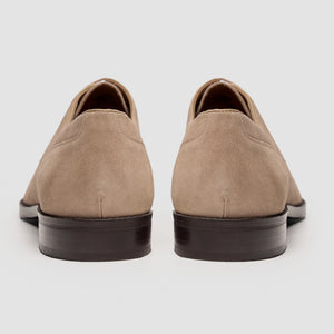 Brera - Men's Sand Suede Classic Lace-Up Derby Shoes