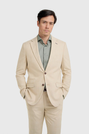 Camden - Men's Beige 3 Piece Check Suit