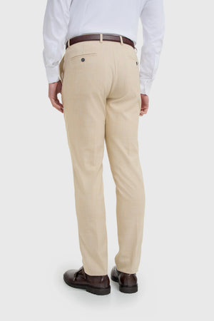 Camden - Men's Beige Check Trousers