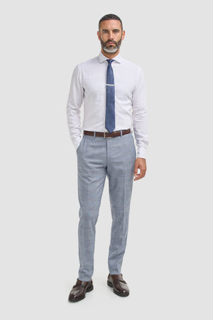 Camden - Men's Blue 3 Piece Check Suit
