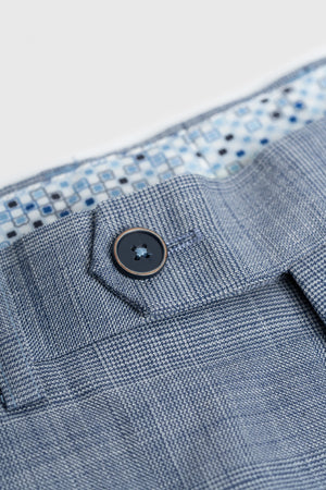 Camden - Men's Blue 3 Piece Check Suit