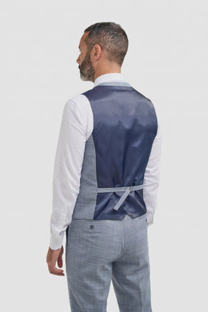 Camden - Men's Blue 3 Piece Check Suit