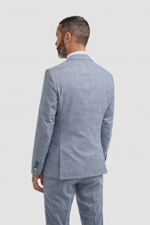 Camden - Men's Blue 3 Piece Check Suit