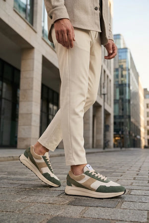 Canbera - Men's Sage Green Lightweight Suede Sneakers