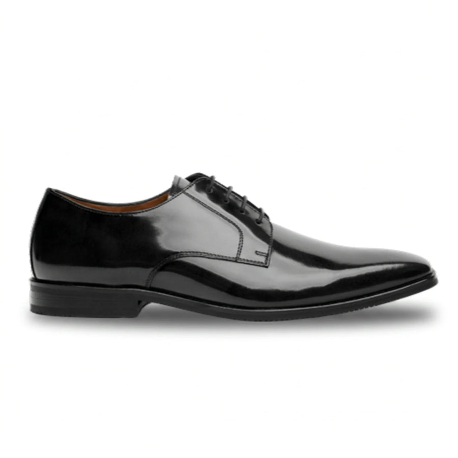 Chester - Men's Black High-Shine Polished Derby Shoes