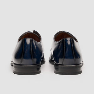 Chester - Men's Navy High-Shine Polished Derby Shoes