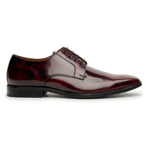 Chester - Men's Burgundy High-Shine Polished Derby Shoes