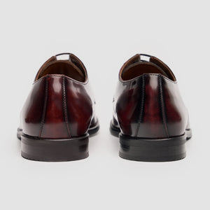 Chester - Men's Burgundy High-Shine Polished Derby Shoes