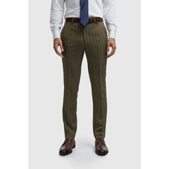 Damon - Pantalones de Tweed Verde Oliva para Hombre