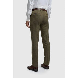 Damon - Men's Olive Green Tweed Trousers-TruClothing