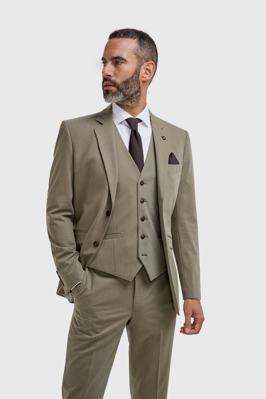 Donatella - Men's Sage Green 3 Piece Tailored Fit Suit