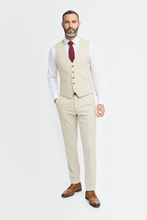 Hampton - Men's Beige Waistcoat