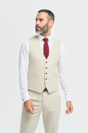 Hampton - Men's Beige 3 Piece Suit