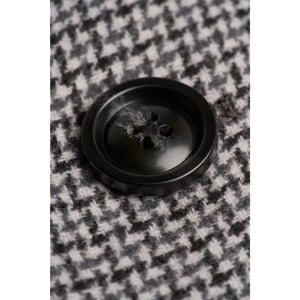 Kerry - Men's Grey Wool Blend Houndstooth Tweed Overcoat-TruClothing