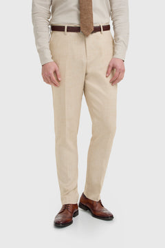 Malibu - Men's Beige Textured Trousers