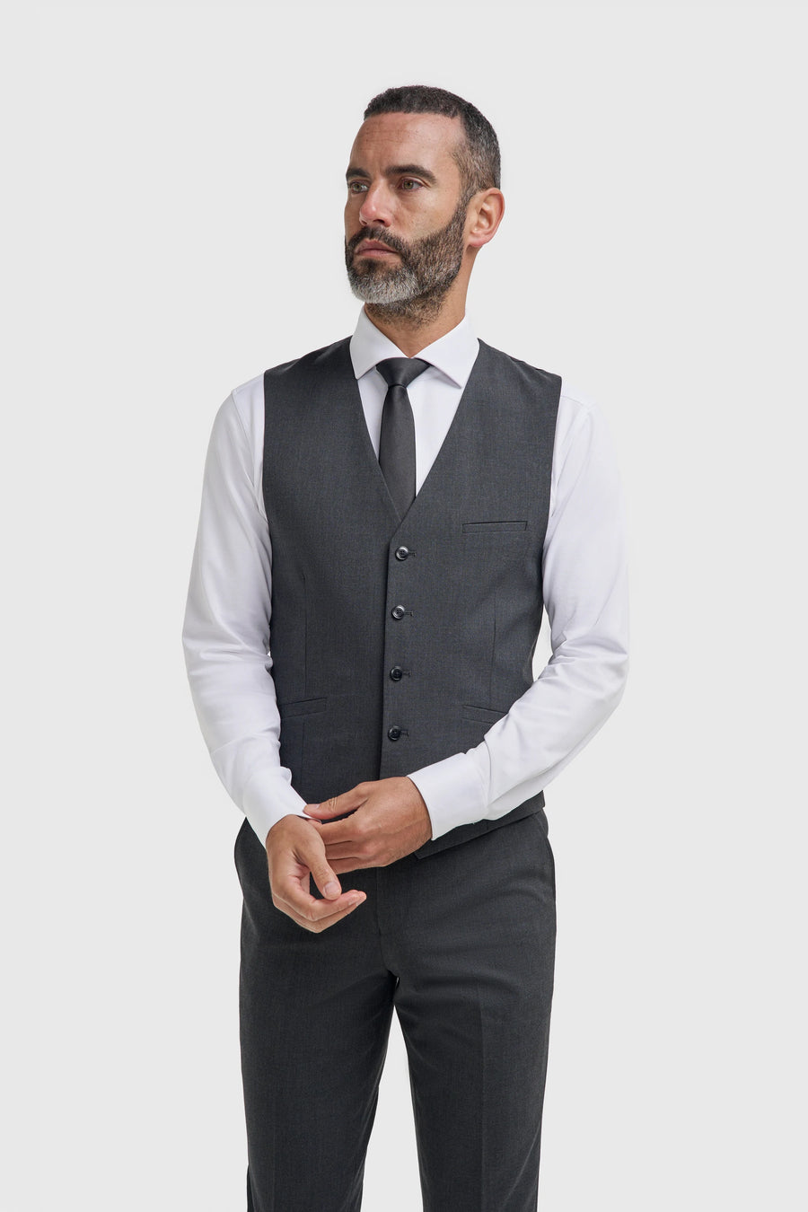 Malibu - Men's Charcoal Textured Waistcoat