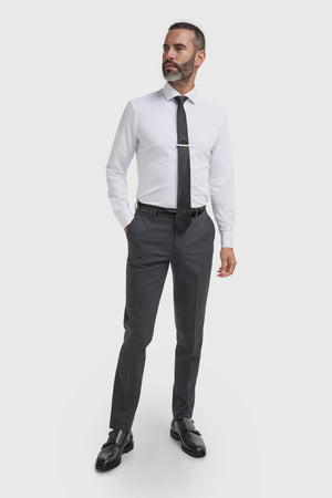 Malibu - Men's Charcoal Textured Grey 3 Piece Suit