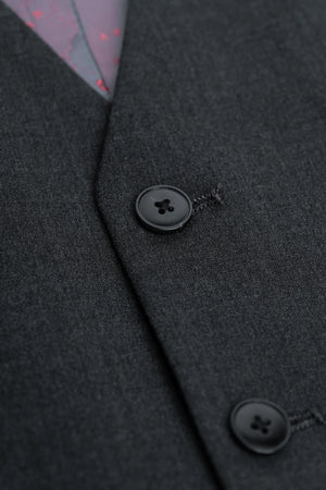 Malibu - Men's Charcoal Textured Grey 3 Piece Suit