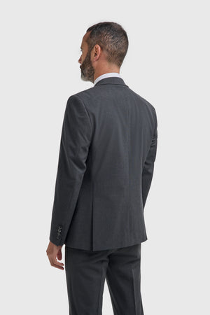 Malibu - Men's Charcoal Textured Grey 3 Piece Suit