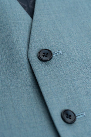 James - Men's Light Blue 3 Piece Textured Suit