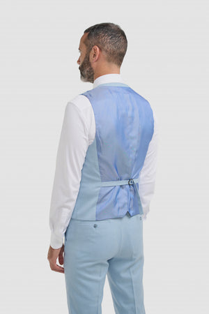Malibu - Men's Sky Blue Textured 3 Piece Suit