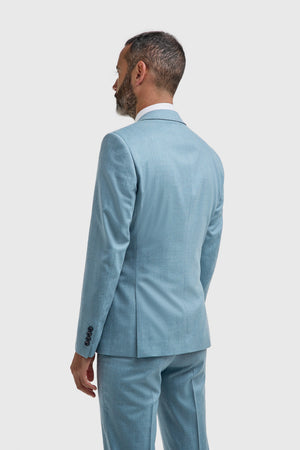 James - Men's Light Blue 3 Piece Textured Suit